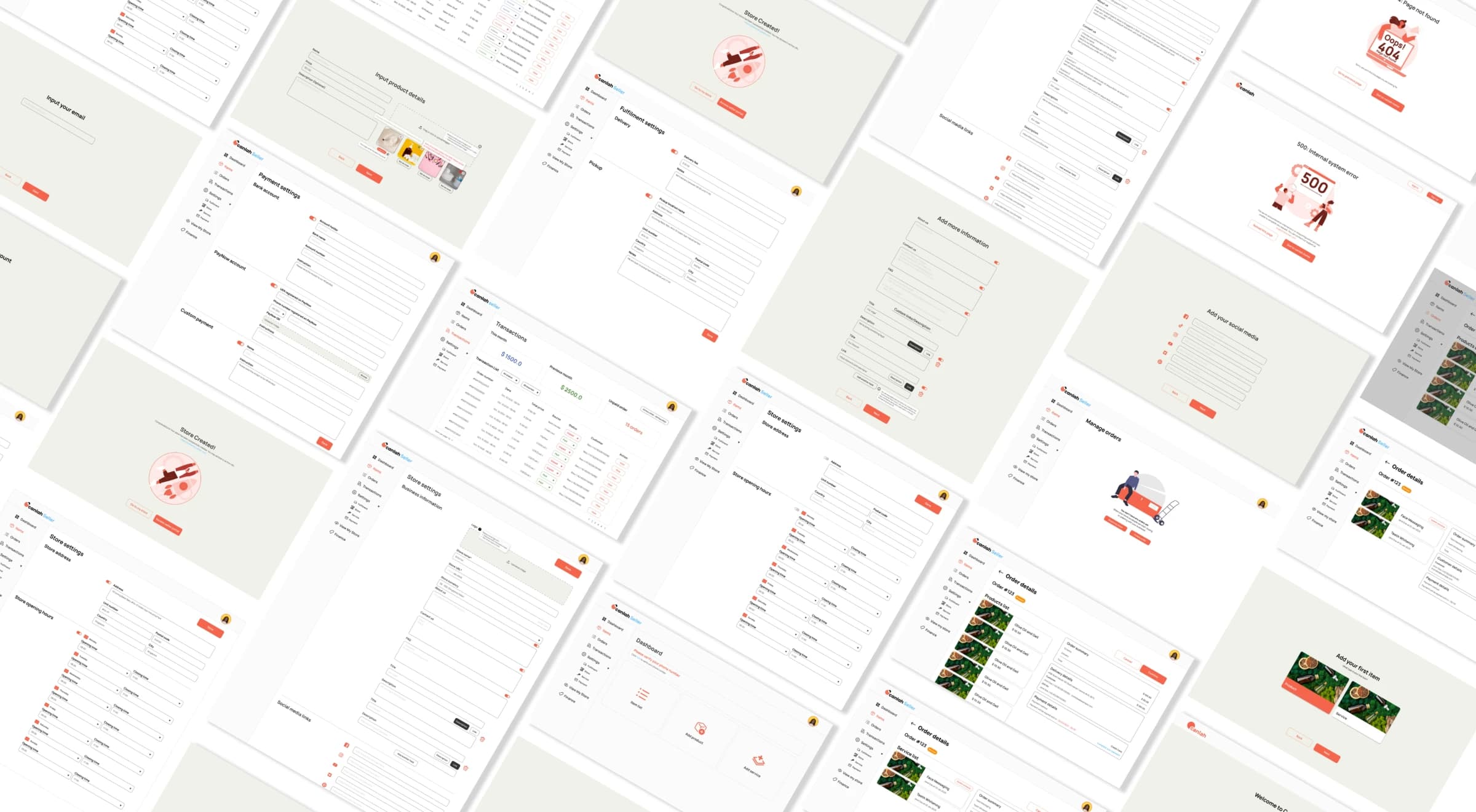 Overview of the Canlah seller screens