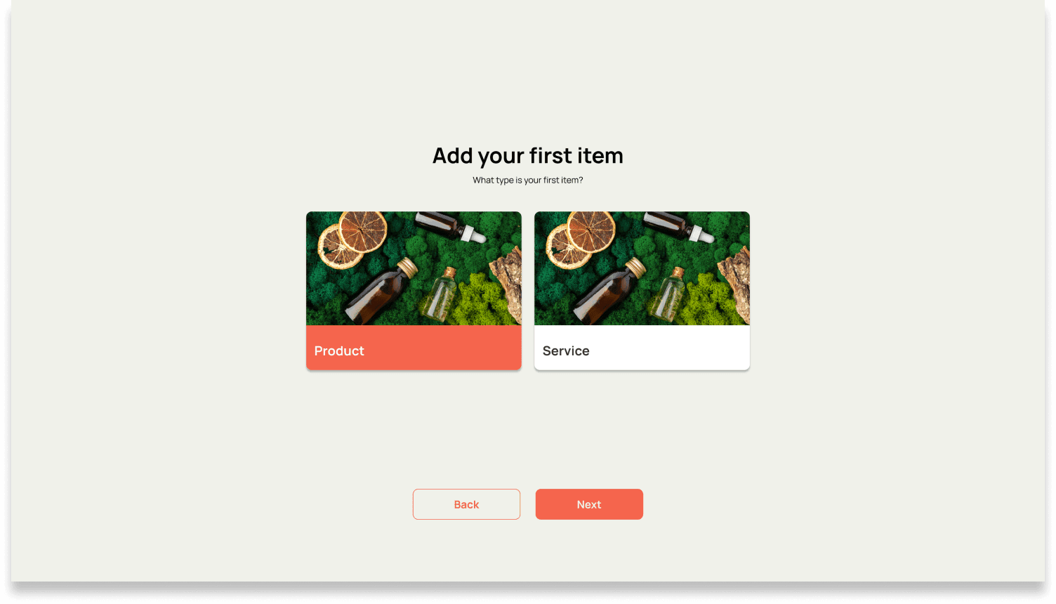 Adding the first item to a store