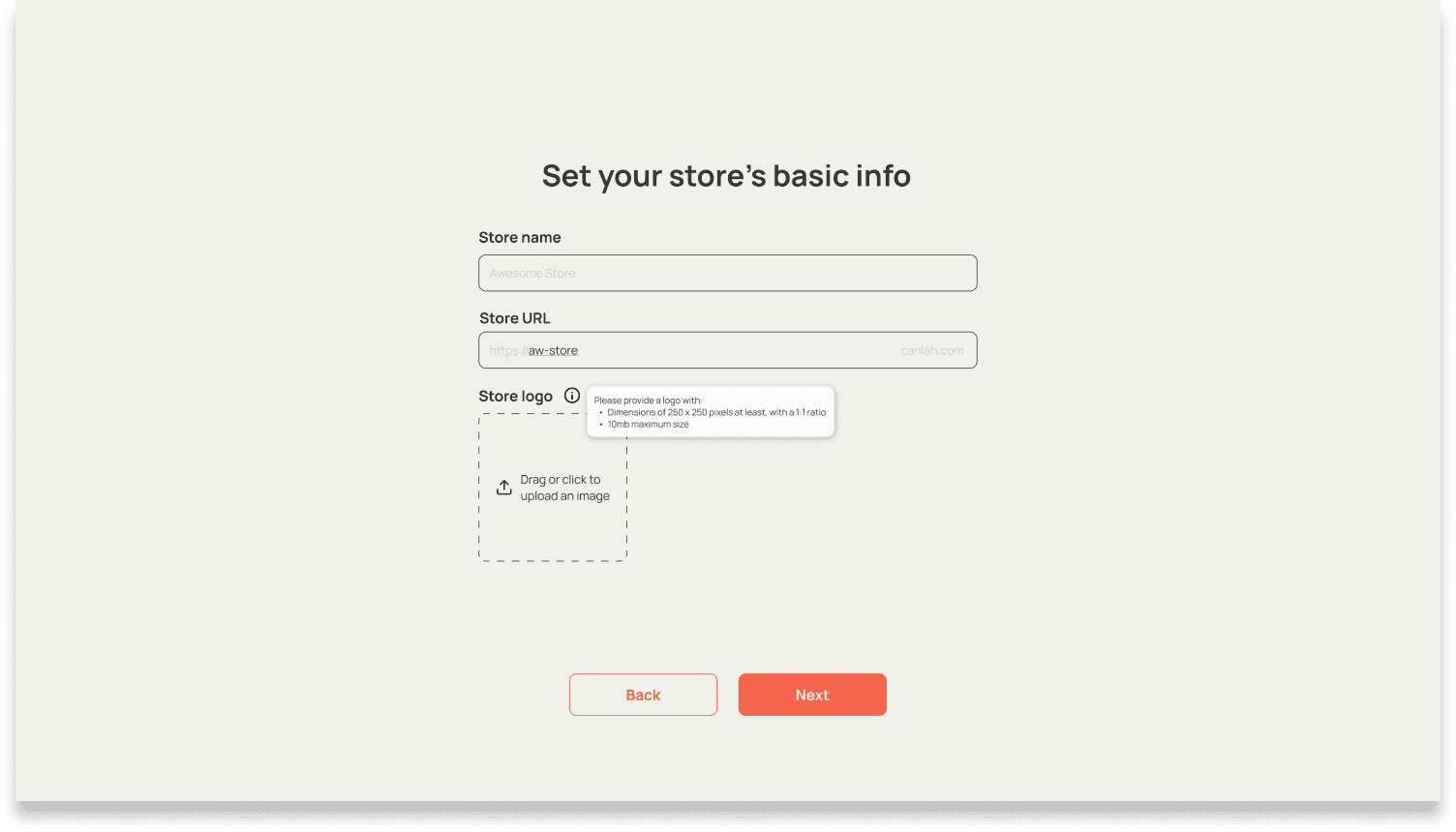 Store setup: basic information