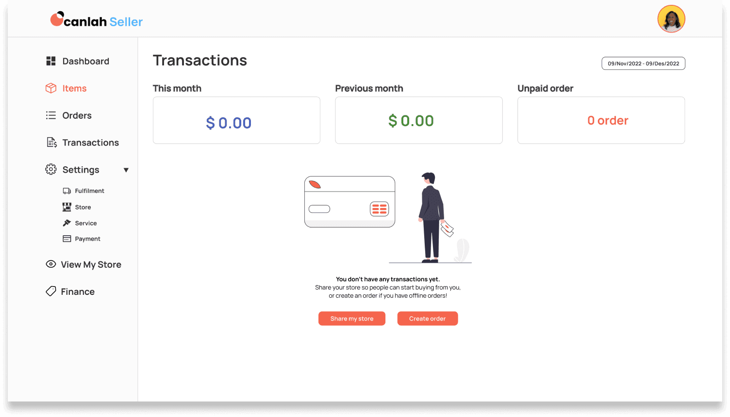 Seller admin: payouts